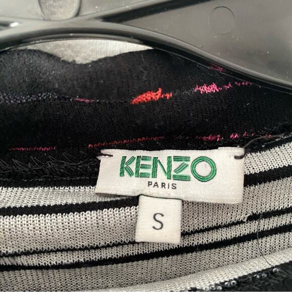 Kenzo Paris Black Pink Mock Neck Knit Sweater Dress size small - Picture 8 of 8